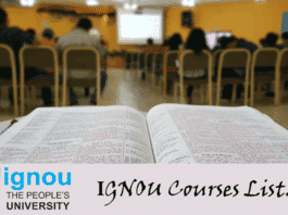 IGNOU Courses List
