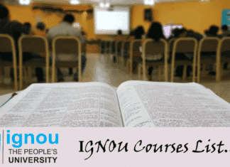 IGNOU Courses 2025 IGNOU Courses List